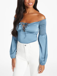 Женская блуза Guess с открытыми плечами 1159791372 (Синий, XL)