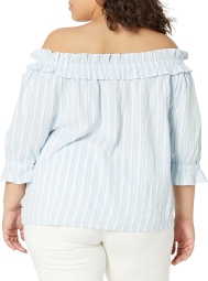 Женская блузка Tommy Hilfiger с рукавами 1159794589 (Голубой, 3X)