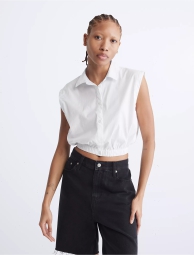 Жіноча блузка Calvin Klein сорочка без рукавів 1159795089 (Білий, L)