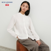 Женская блуза UNIQLO с защипами 1159795408 (Белый, S)