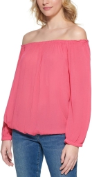 Женская блузка Tommy Hilfiger с рукавами 1159795436 (Розовый, S)