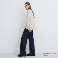 Объемная блузка UNIQLO  с длинными рукавами 1159799560 (Белый, XL)