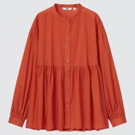 Женская блуза UNIQLO с воланом 1159798753 (Оранжевый, XS)
