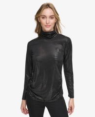 Женская блестящая блузка Calvin Klein водолазка 1159806563 (Черный, M)