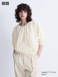 Женская блуза UNIQLO с просторными рукавами и спущенными плечами 1159807685 (Молочный, XL)