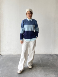 Однотонна блузка UNIQLO на гудзиках 1159831897 (Блакитний S)