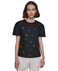Женская блуза Karl Lagerfeld со стразами 1159833388 (Черный XL)