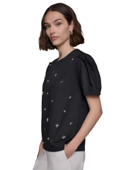 Женская блуза Karl Lagerfeld со стразами 1159833388 (Черный XL)