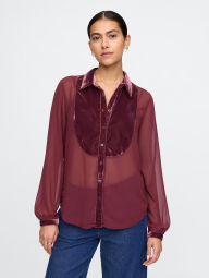 Женская полупрозрачная блуза GAP 1159835158 (Бордовый XS)