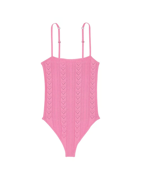 Роскошное вязаное боди Victoria's Secret с узором 1159833261 (Розовый L)