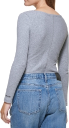 Женское боди DKNY с длинным рукавом 1159803947 (Серый, M)