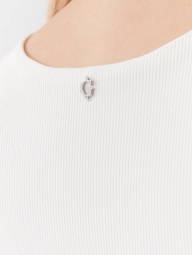 Женское боди в рубчик GUESS с логотипом из страз 1159808972 (Молочный, M)