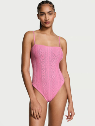 Роскошное вязаное боди Victoria's Secret с узором 1159833261 (Розовый L)