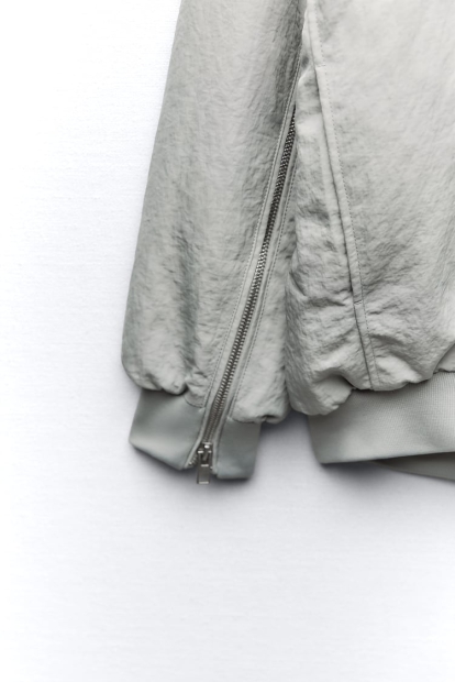 Женская куртка-бомбер ZARA оверсайз 1159803011 (Серый, M)
