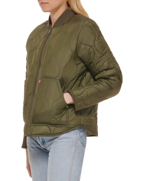 Жіноча стьобана куртка-бомбер Levi's 1159829214 (Зелений XL)
