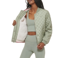 Женская стеганая куртка-бомбер Levi's с шерпой 1159808693 (Зеленый, 2X)