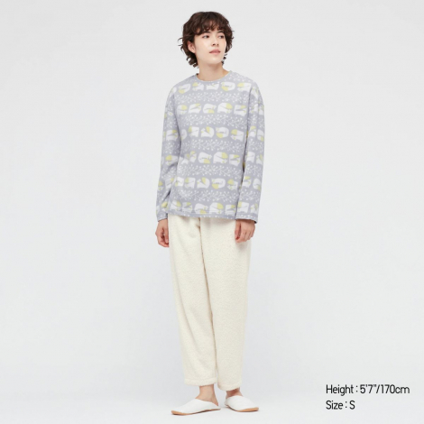 Домашний комплект Uniqlo кофта и штаны для дома 1159763683 (Серый/Белый, XS)