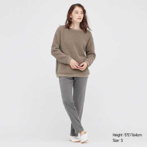 Домашний комплект Uniqlo кофта и штаны для дома 1159764728 (Коричневый/Серый, S)