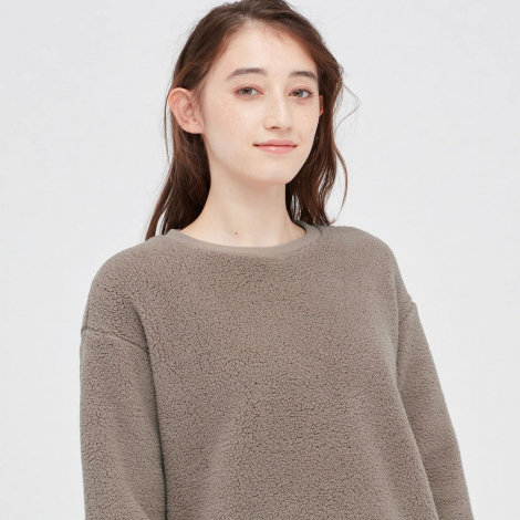 Домашний комплект Uniqlo кофта и штаны для дома 1159764728 (Коричневый/Серый, S)