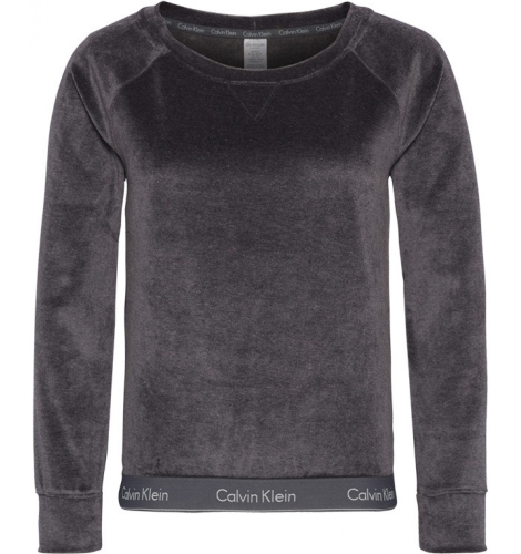 Женский велюровый лонгслив Calvin Klein для дома 1159794979 (Серый, S)