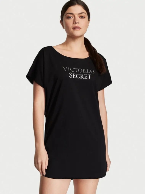 Домашнее платье Victoria’s Secret с логотипом 1159813849 (Черный, XL/XXL)