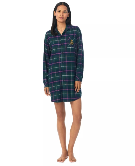 Женское домашнее платье-рубашка Ralph Lauren 1159810318 (Зеленый, L)