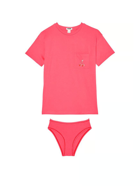 Домашній комплект Victoria's Secret Pink футболка та трусики 1159833905 (Рожевий XS)
