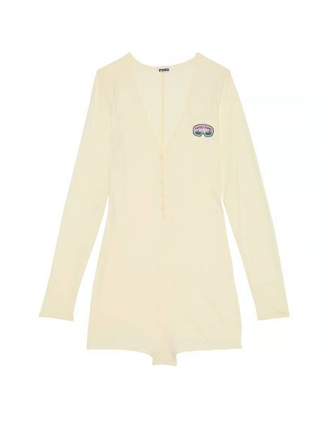 Жіночий м'який ромпер Victoria's Secret Pink комбінезон 1159835284 (Молочний M)