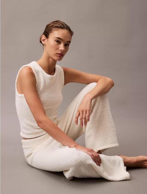 Плюшевые домашние штаны Calvin Klein 1159837935 (Молочный M)