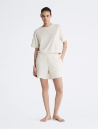 Женская махровая футболка lounge Calvin Klein 1159795726 (Молочный, L)