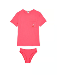 Домашній комплект Victoria's Secret Pink футболка та трусики 1159833905 (Рожевий XS)