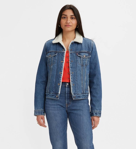 Жіноча утеплена джинсова куртка Levi's 1159794390 (Білий/синій, XL)