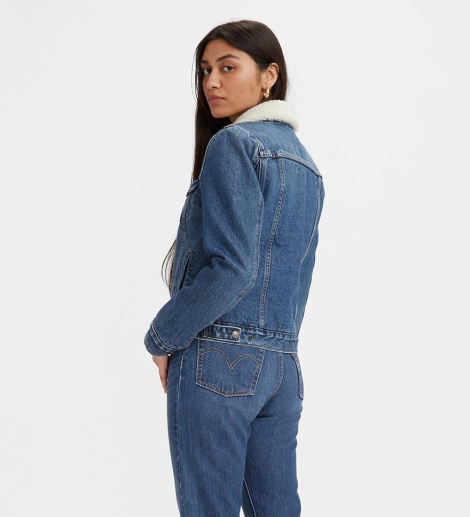 Жіноча утеплена джинсова куртка Levi's 1159794390 (Білий/синій, XL)