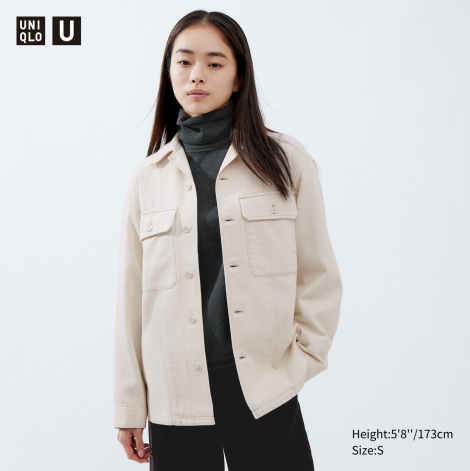 Джинсова куртка UNIQLO на гудзиках 1159797565 (Молочний, XL)