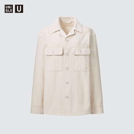 Джинсова куртка UNIQLO на гудзиках 1159797565 (Молочний, XL)