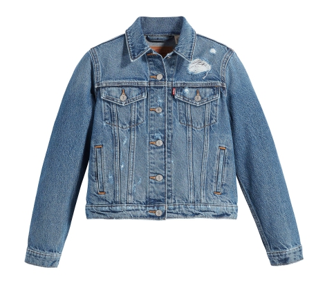 Женская джинсовая куртка Levi's с рваными деталями 1159814549 (Синий, XS)