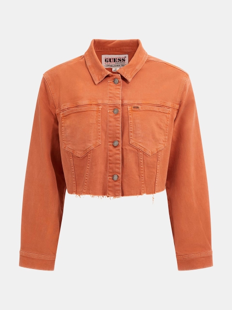 Укороченная джинсовая куртка Guess 1159805149 (Оранжевый, S)
