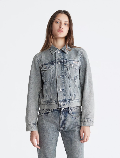 Жіноча джинсова куртка Calvin Klein 1159809785 (Білий/синій, L)