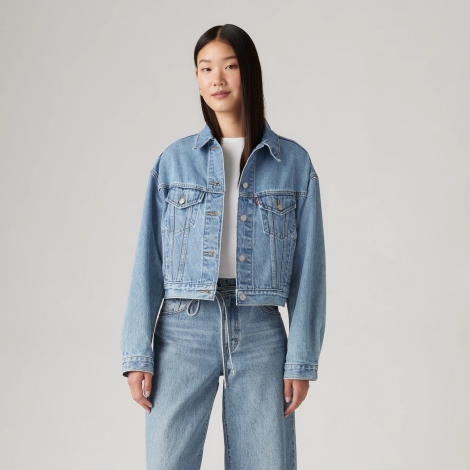 Женская укороченная джинсовая куртка Levi's 1159827850 (Синий XL)