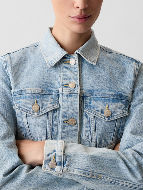 Женская джинсовая куртка GAP 1159835588 (Голубой S)