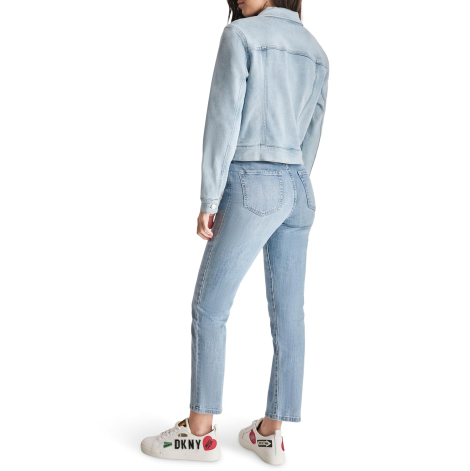 Жіноча укорочена джинсова куртка DKNY на гудзиках 1159835871 (Блакитний M)
