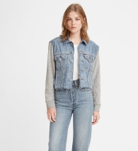 Женская джинсовая куртка Levi's джинсовка с мягкими рукавами 1159770496 (Синий/Серый, XS)