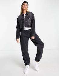 Женская укороченная джинсовая куртка Calvin Klein 1159778440 (Черный, S)