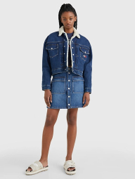 Женская джинсовая куртка Tommy Hilfiger с шерпой 1159782137 (Синий, XL)