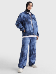 Женская джинсовая куртка оверсайз Tommy Hilfiger с принтом тай-дай 1159782686 (Синий, XS)