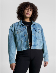 Женская укороченная джинсовая куртка Tommy Hilfiger 1159790655 (Синий, 1X)