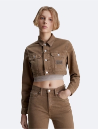 Женская укороченная джинсовая куртка Calvin Klein 1159794074 (Коричневый, XS)