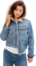 Джинсовая куртка GAP с подкладкой из шерпы 1159796348 (Синий, M)