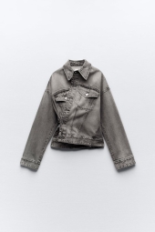 Джинсовая куртка ZARA оверсайз 1159797377 (Серый, XL-XXL)