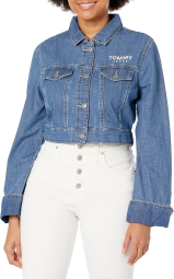 Женская укороченная джинсовая куртка Tommy Hilfiger 1159798114 (Синий, XS)